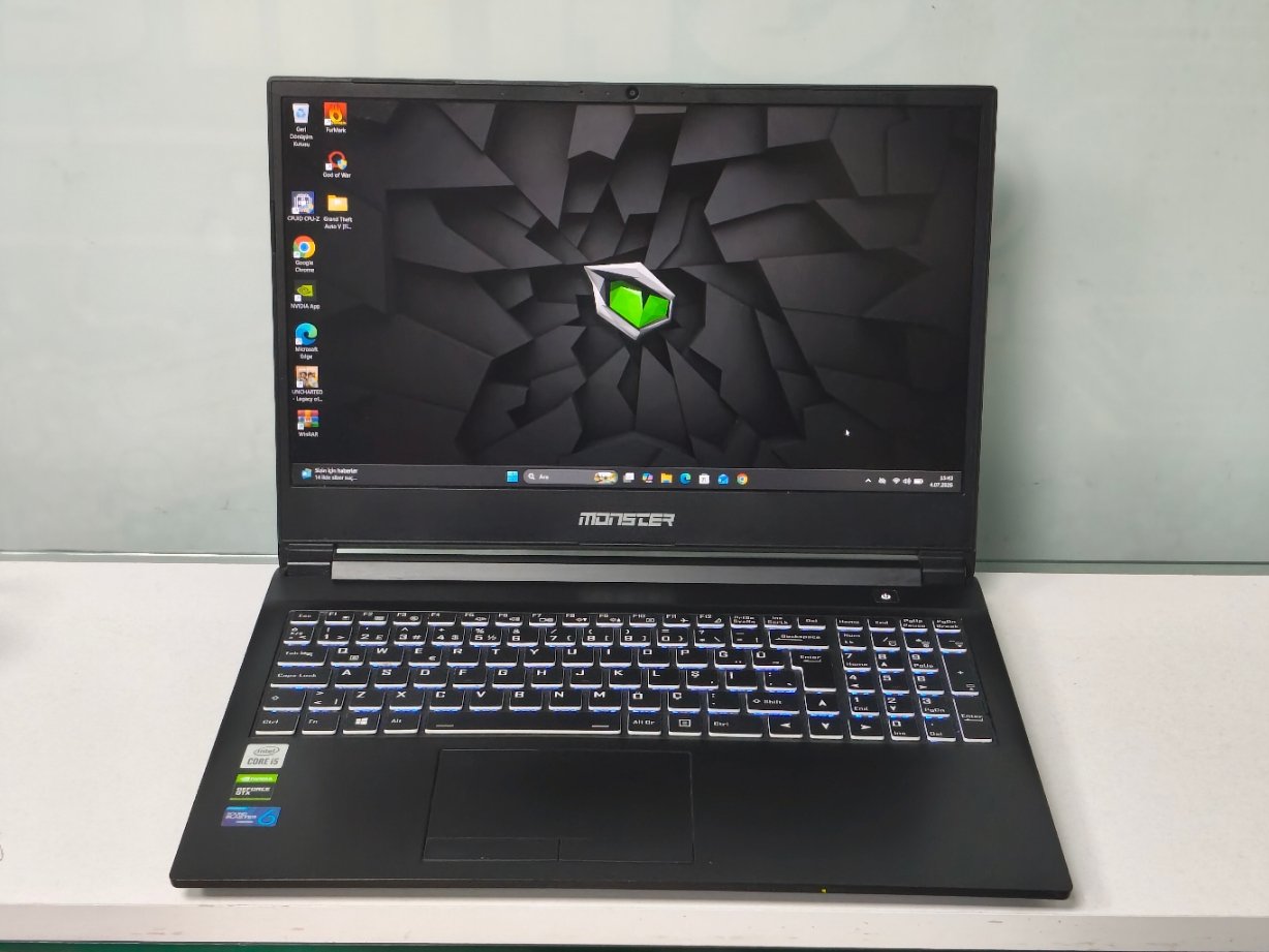 2026/07/63584.jpg MONSTER İ5 10200H 16GB RAM GTX 1650TI BATARYA YENİ OYUNCU LAPTOP - Görsel 1